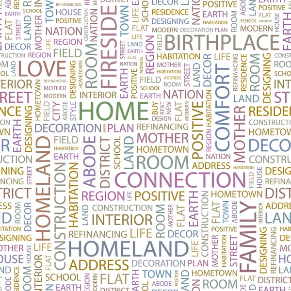 A casa. Collage di parole su sfondo bianco. Illustrazione vettoriale . — Vettoriale Stock