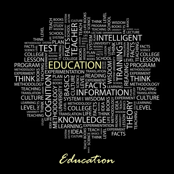 EDUCATION. Seamless vector pattern with word cloud. — Stock Vector