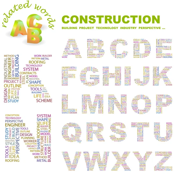 CONSTRUCTION. Vector letter collection. — Stock Vector