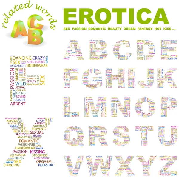Erotika. Vektorové kolekce písmeno. — Stockový vektor