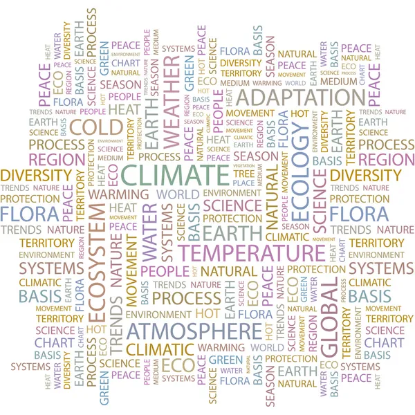 Klimatu. bezszwowe wektor wzór z chmura słowa. — Wektor stockowy