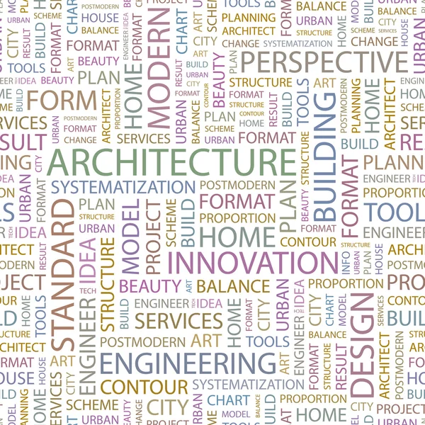 ARCHITECTURE. Vector letter collection. Wordcloud illustration. — Stock Vector