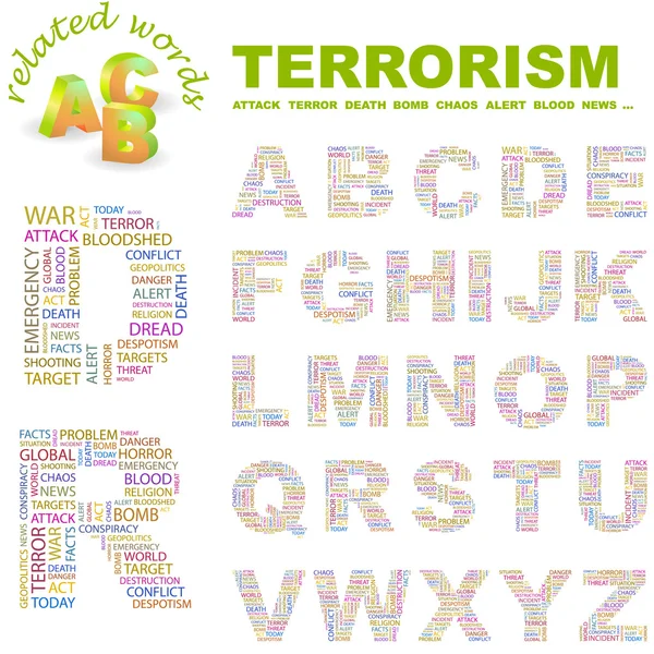 Terörizm. vektör mektup koleksiyonu. — Stok Vektör
