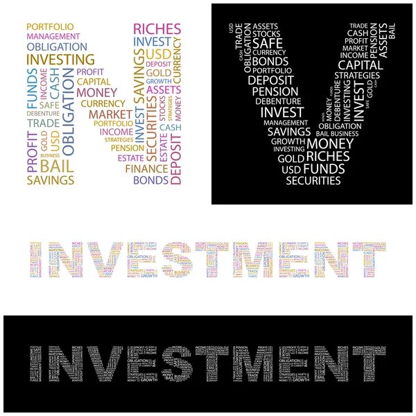 INVESTMENT. Vector letter collection. — Stock Vector