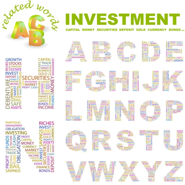 INVESTMENT. Vector letter collection. — Stock Vector