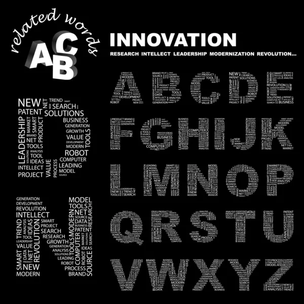 Innovation. ordet collage. vektor illustration. — Stock vektor