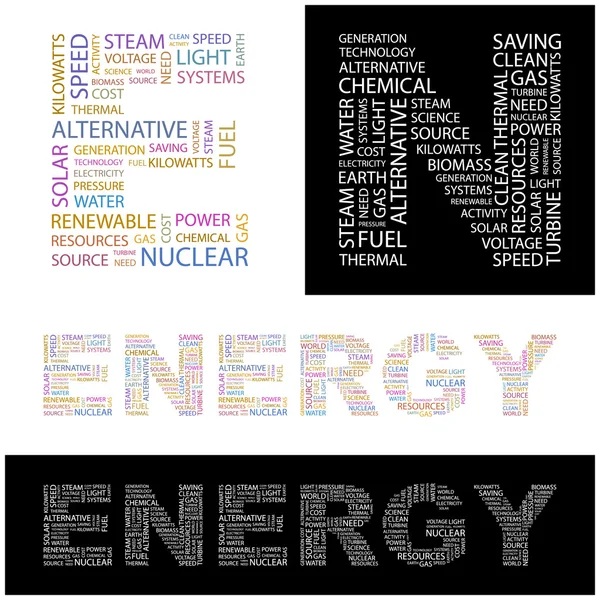 stock vector ENERGY. Vector letter collection.