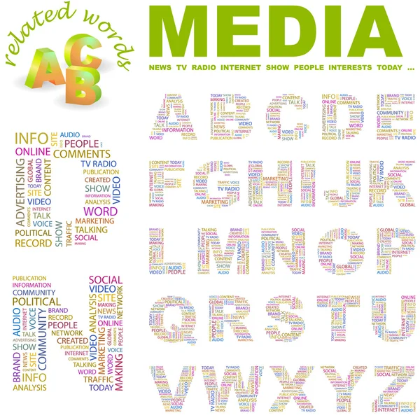 MEDIA. Vector letter collection. — Stock Vector