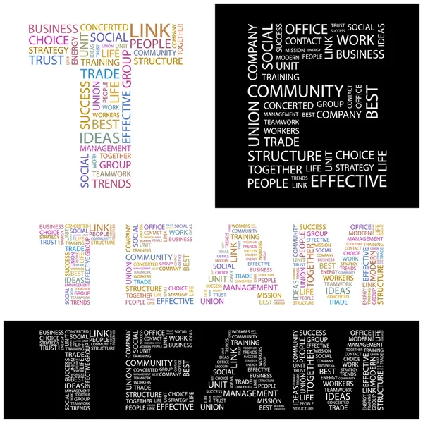 TEAM. Vector letter collection. Wordcloud illustration. — Stock Vector