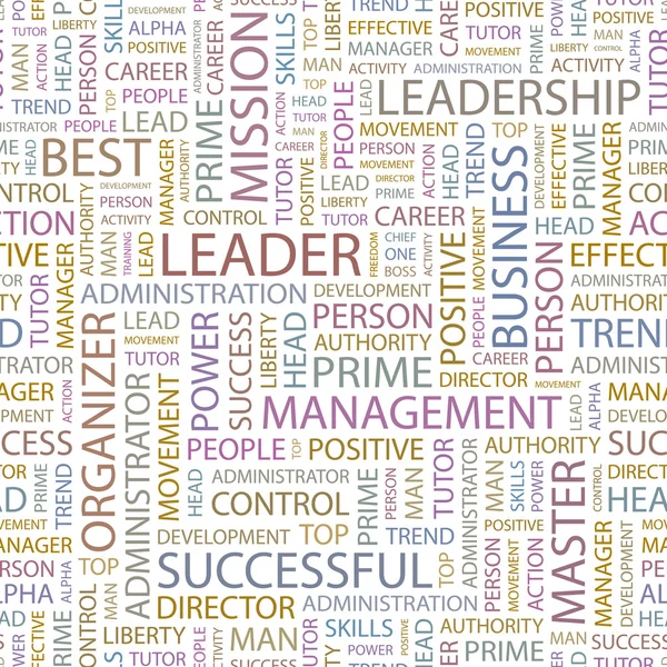 LEADER. Collage di parole su sfondo bianco. Illustrazione vettoriale . — Vettoriale Stock