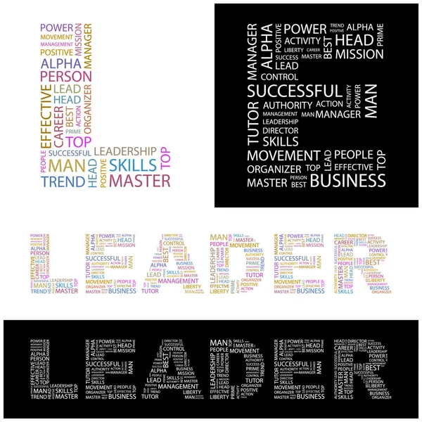 LEADER. Word collage — Stock Vector