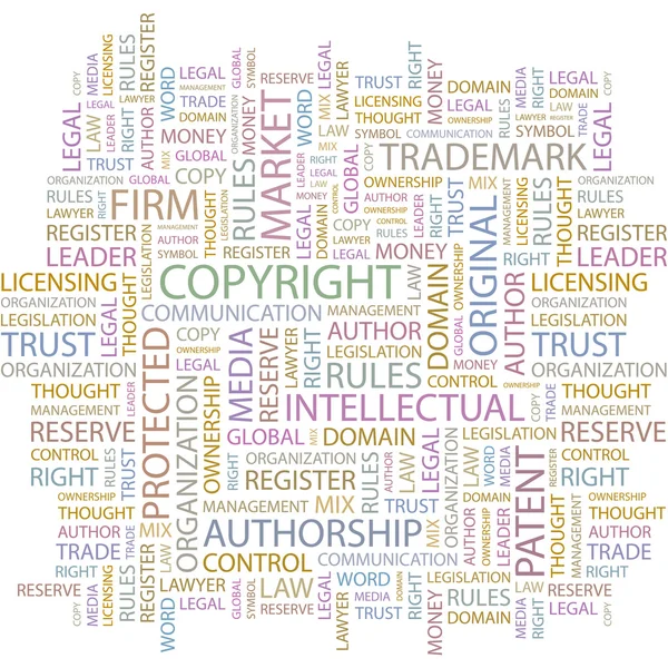 Prawa autorskie. ilustracja warunków różne stowarzyszenia. — Wektor stockowy