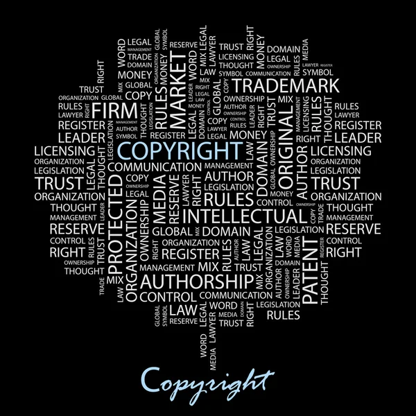 COPYRIGHT. Illustration with different association terms. — Stock Vector