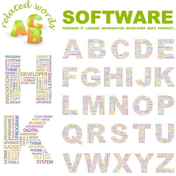 stock vector SOFTWARE. Vector letter collection.