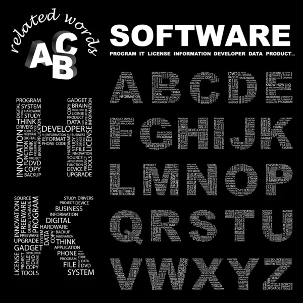 SOFTWARE. Vector letter collection. — Stock Vector