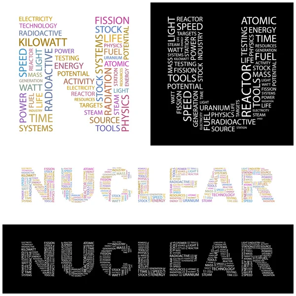 NUCLEAIRE. Collage Word . — Image vectorielle