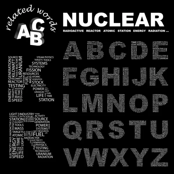 NUCLEAR. Vector letter collection. — Stock Vector
