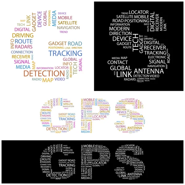 stock vector GPS. Word collage.