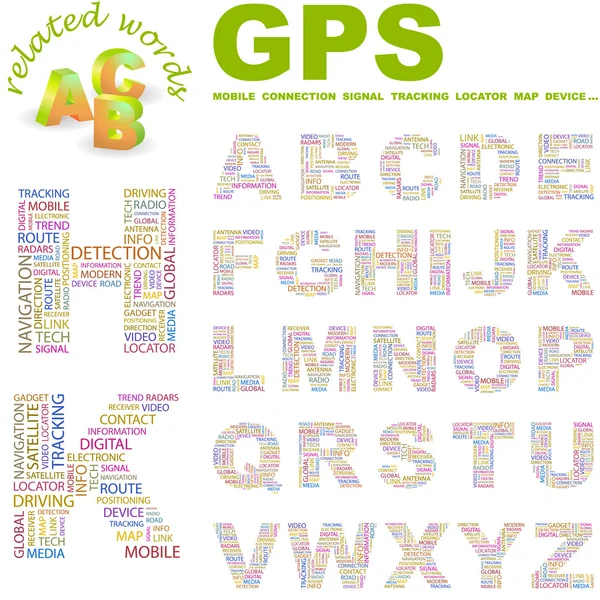 GPS. Collezione di lettere vettoriali . — Vettoriale Stock