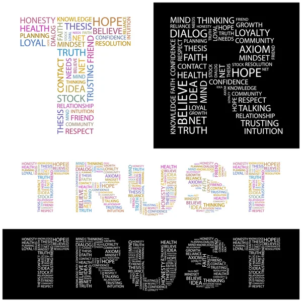 Důvěra. slovo koláž. — Stockový vektor