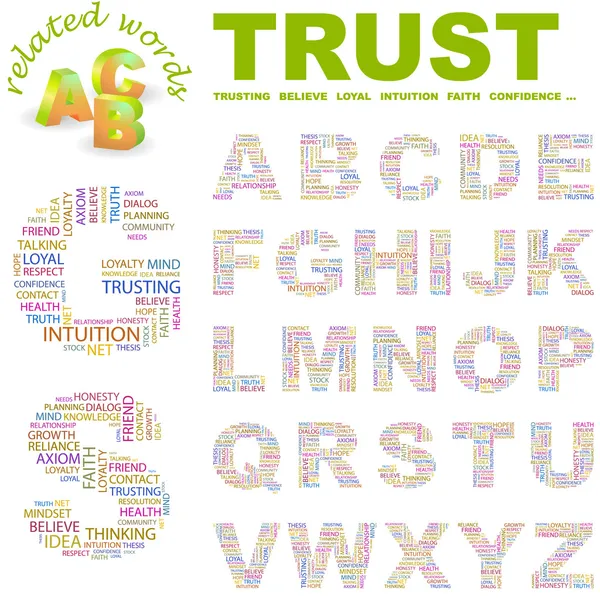 TRUST. Vector letter collection. — Stock Vector