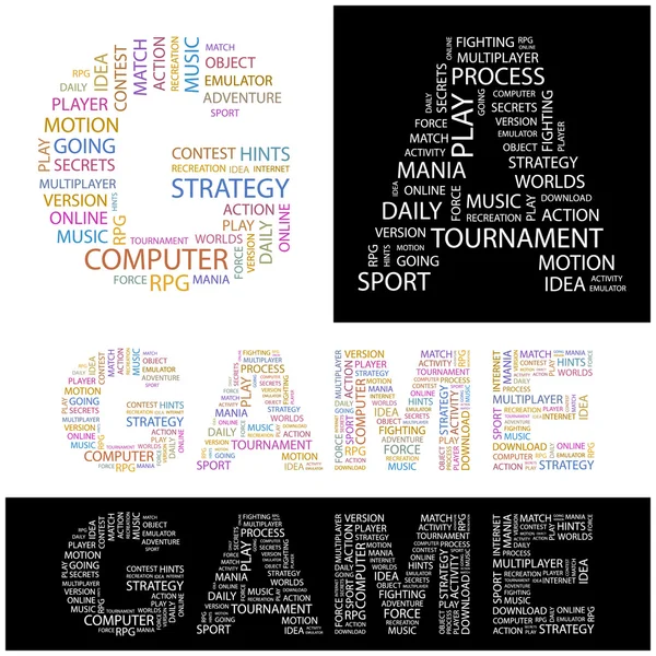 GAME. Word collage. — Stock Vector