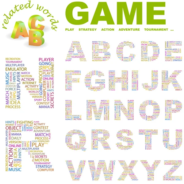 GAME. Vector letter collection. — Stock Vector