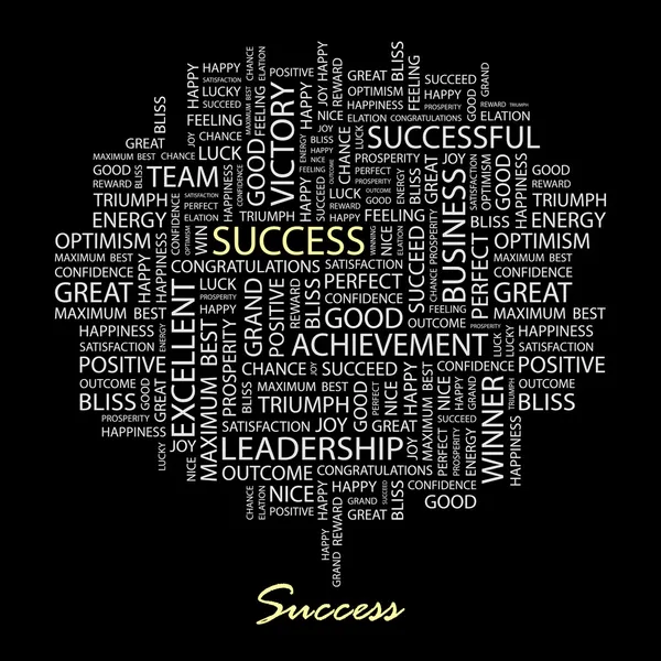 Il successo. Collage di parole . — Vettoriale Stock