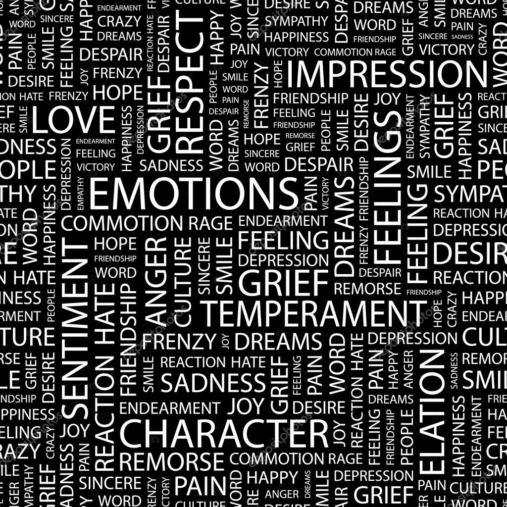 EMOTIONS. Word collage on black background. — Stock Vector © studiom1 ...