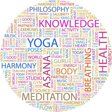 YOGA. Word collage clipart
