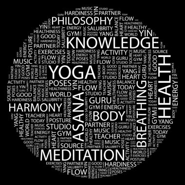 YOGA. Word collage clipart