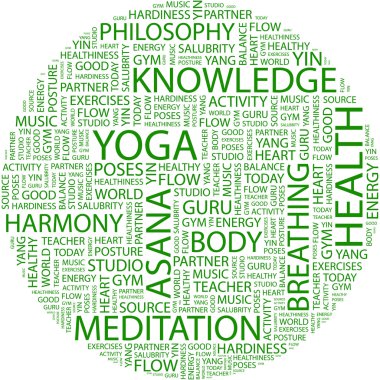 YOGA. Word collage clipart