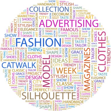 FASHION. Word collage clipart