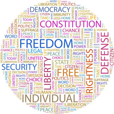 FREEDOM. Word collage clipart