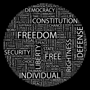 FREEDOM. Word collage clipart