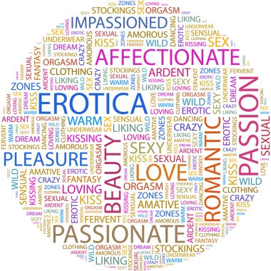 EROTICA. Word collage clipart