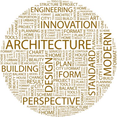 ARCHITECTURE. Word collage clipart