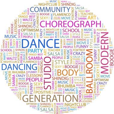 DANCE. Word collage clipart