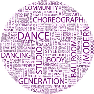 DANCE. Word collage clipart