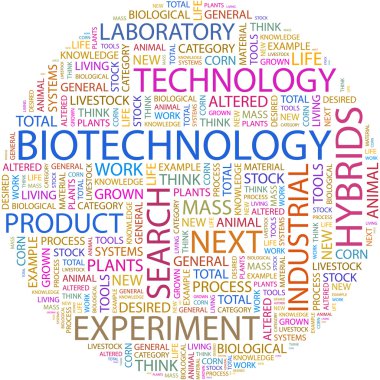 BIOTECHNOLOGY. Word collage clipart