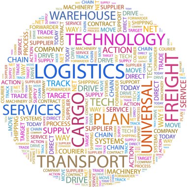 LOGISTICS. Word collag clipart