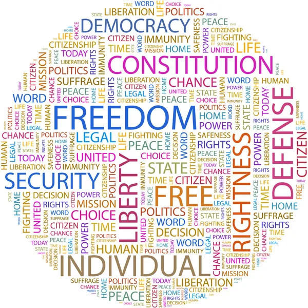 La liberté. Collage Word — Image vectorielle