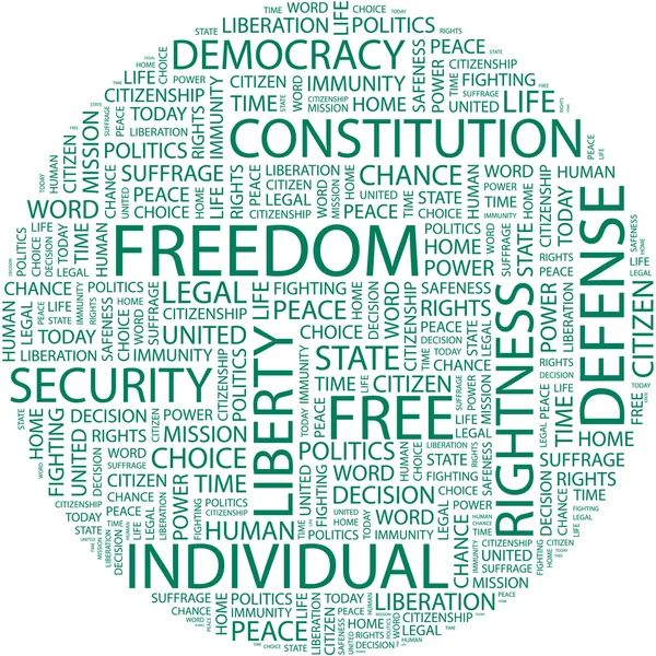 La liberté. Collage Word — Image vectorielle