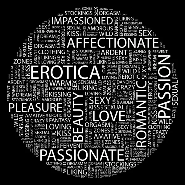 EROTICA. Collage di parole — Vettoriale Stock