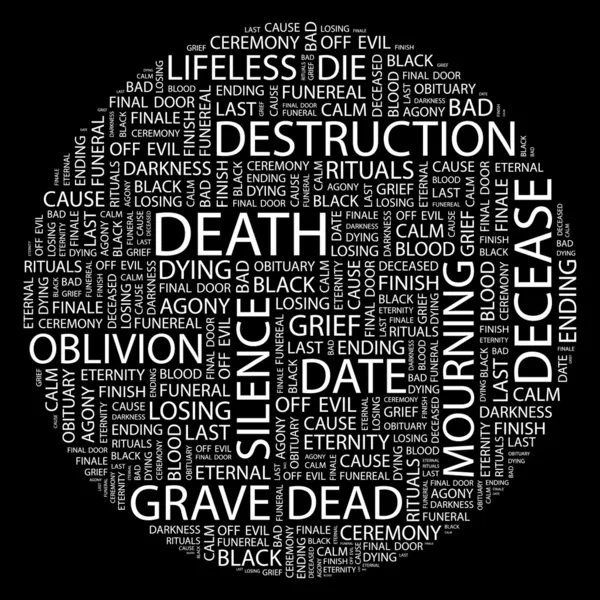 Смерти. Слово коллаж — стоковый вектор