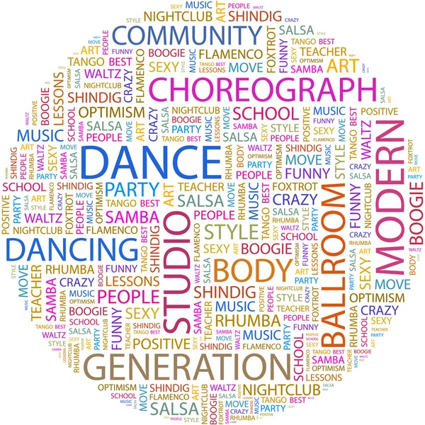 Χορός. λέξη κολάζ — Διανυσματικό Αρχείο