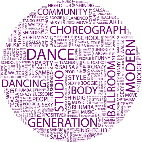 DANCE. Word collage — Stock Vector