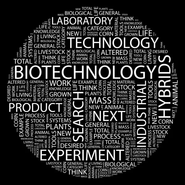 BIOTECHNOLOGY. Word collage — Stock Vector