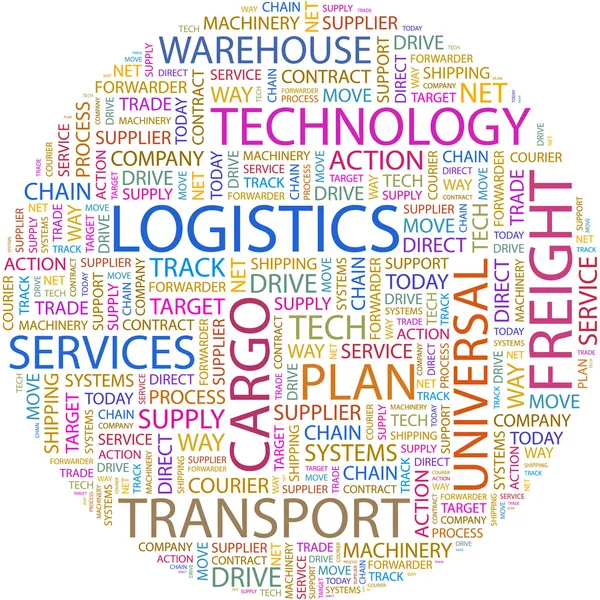 Logistics. collag λέξη — Διανυσματικό Αρχείο
