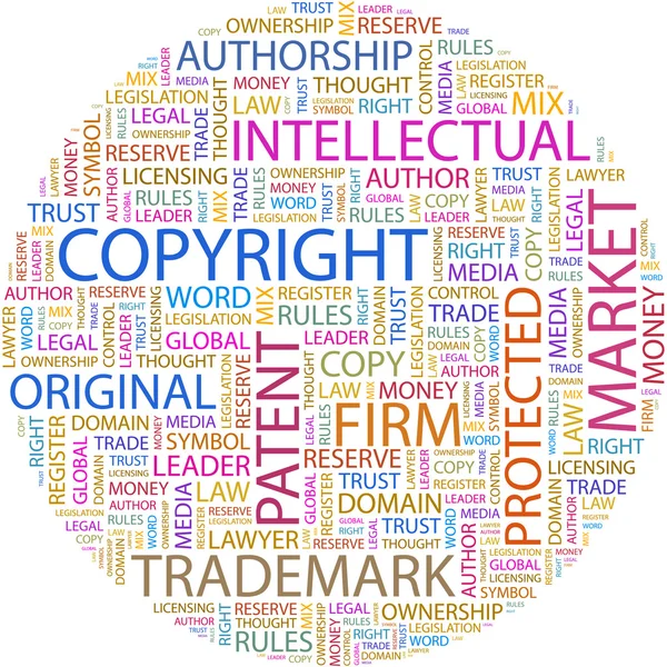Prawa autorskie. słowo kolaż — Wektor stockowy